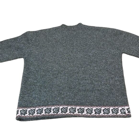 Vintage Woolrich Womens * M-L Gray Knit Wool V Neck Ivy Trim Pullover with FLAW - Picture 11 of 13